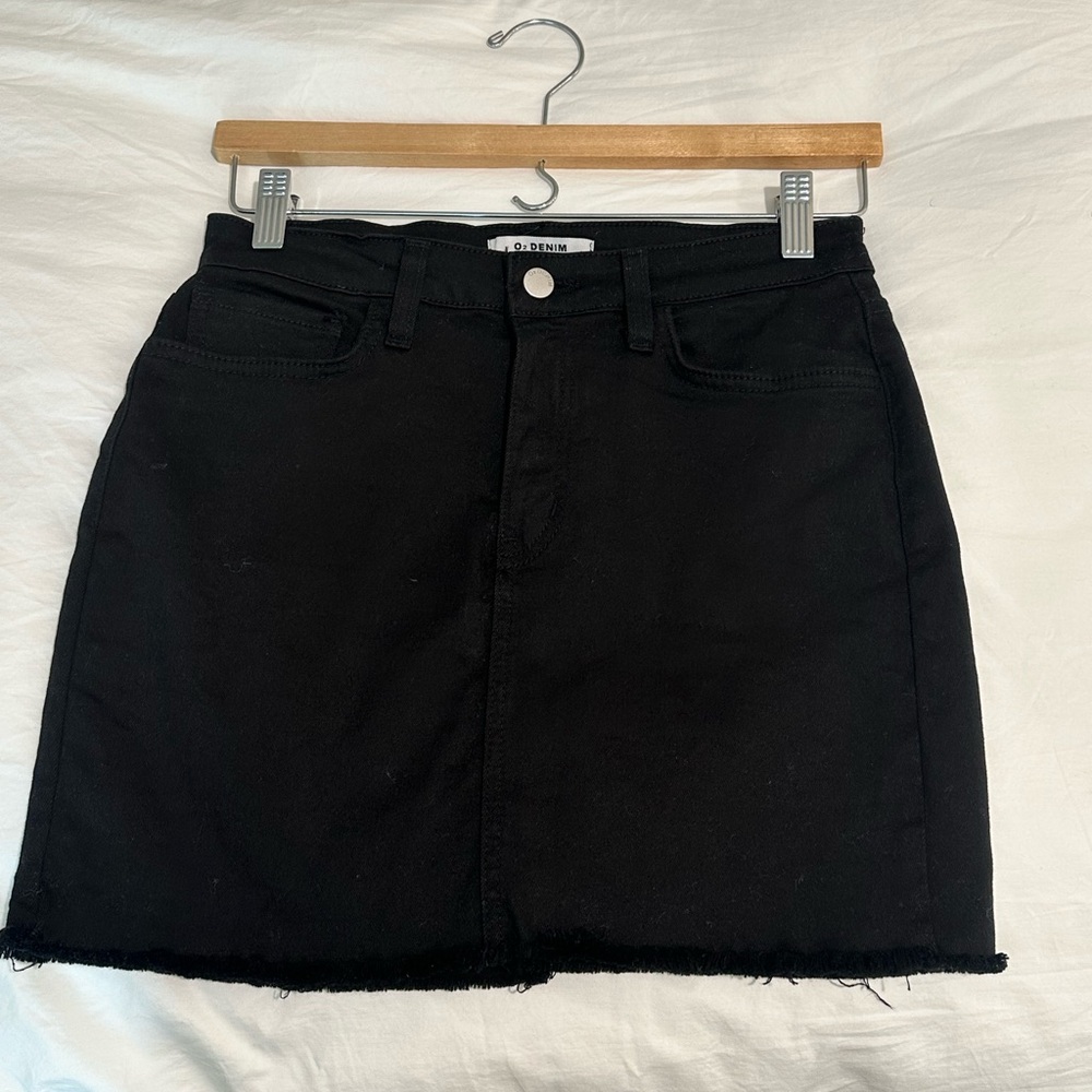 Chic Black Denim Mini Skirt